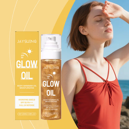 Coconut Glow Sunscreen Oil Waterproof UV Protection Body Oil for Radiant Skin